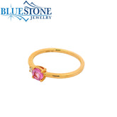 14 Karat Yellow Gold Pink Sapphire And Diamond Ring - Sz. 6.75